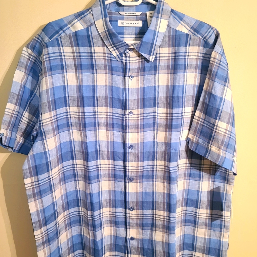 Cubavera Linen Short Sleeve Button Up New